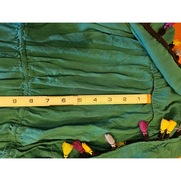 J for Justify Romper Size Medium Green Strapless Pompom hem - Picture 5 of 11